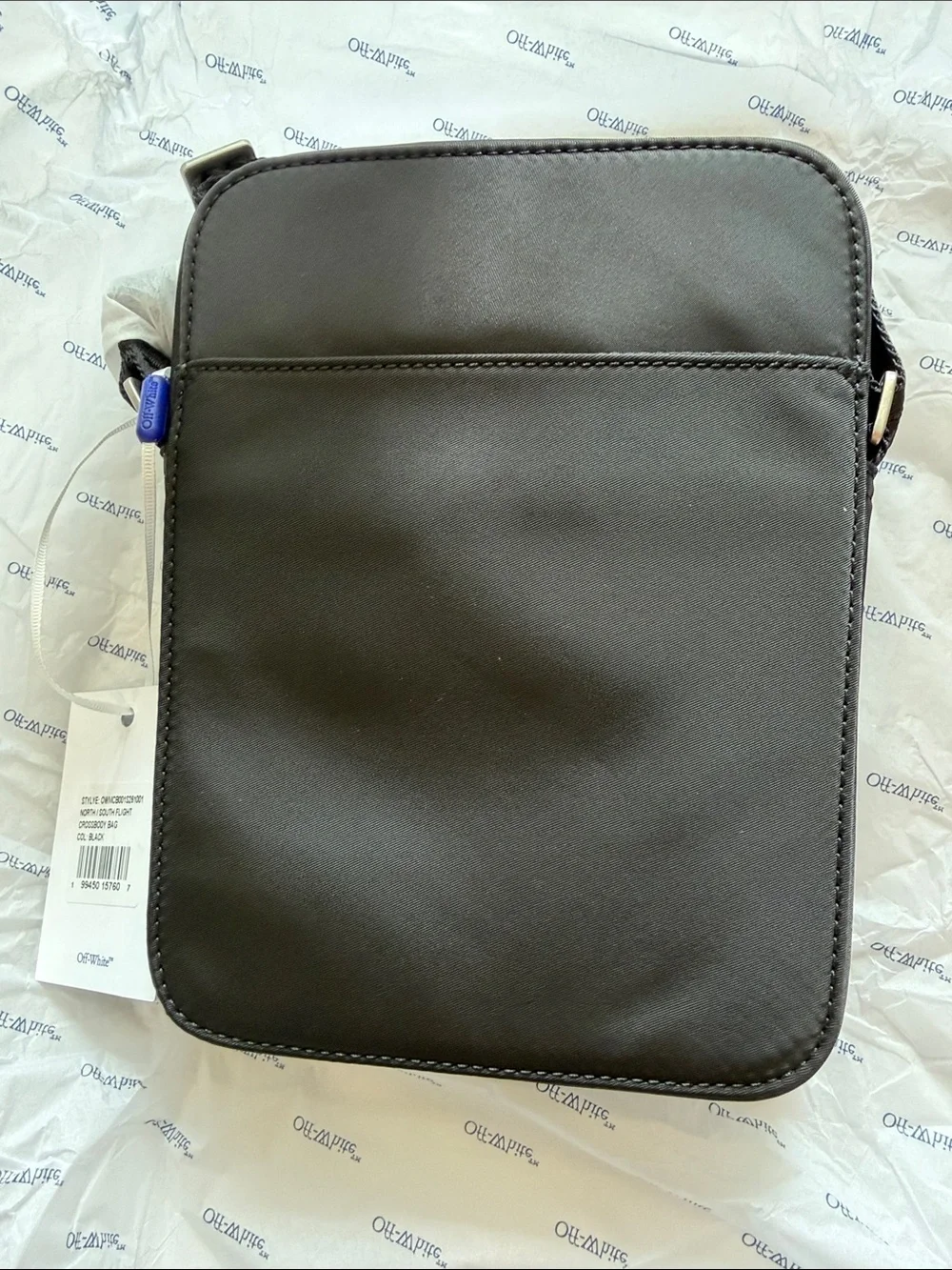 Off-White Black and White Diagonal Crossbody Messenger Bag